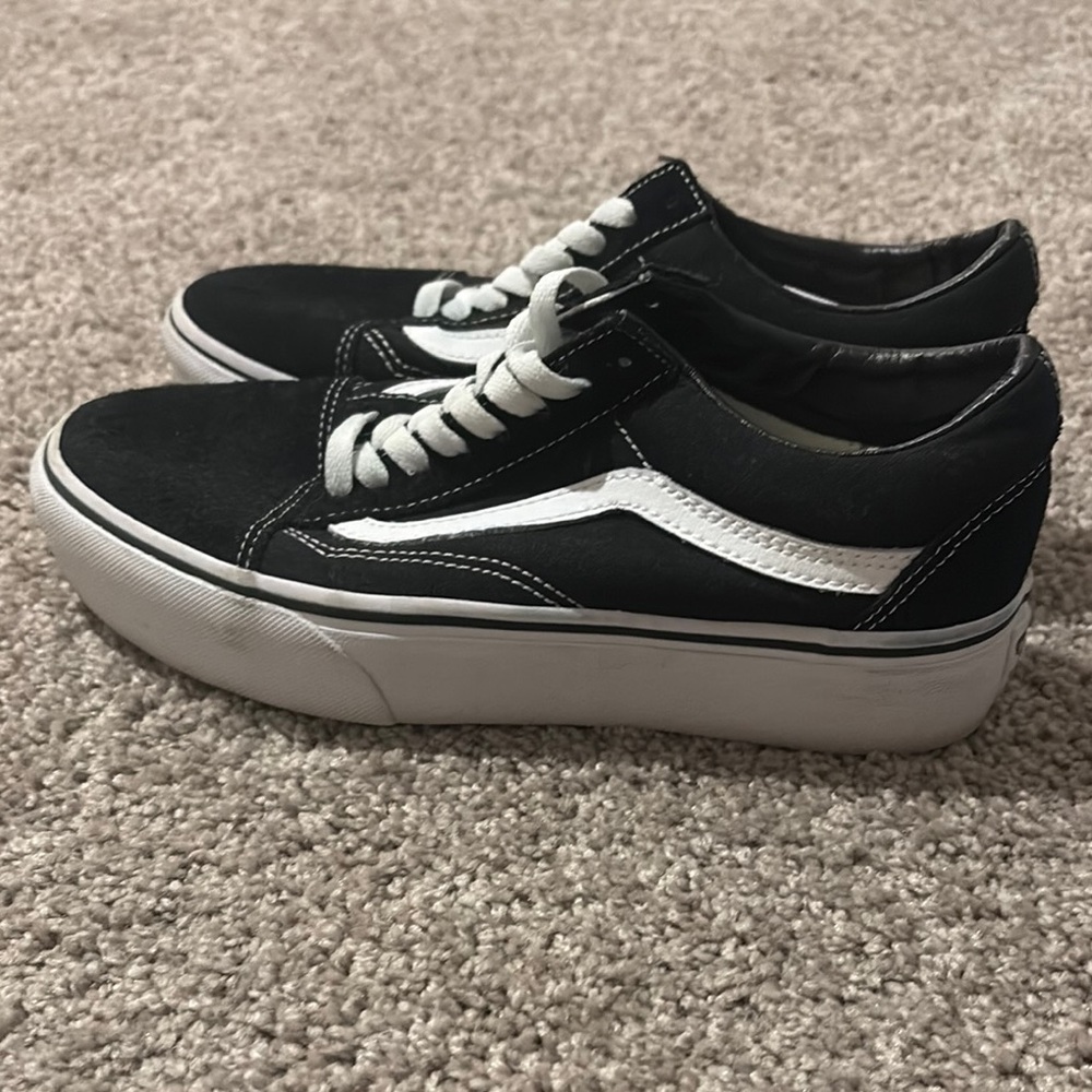 Vans Black and White Skate Sneakers with Canvas Upper